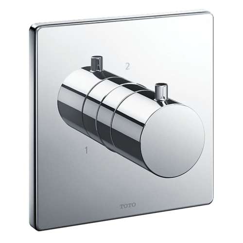 Square Three-way Diverter Trim in Polished Chrome