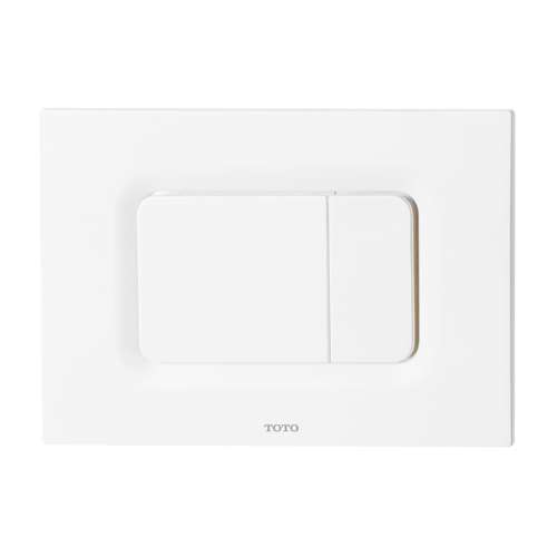 Square Dual Button Push Plate for RP In-Wall Tank in Matte White