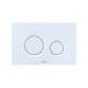 Dual Button Push Plate with Round Buttons for In-Wall Tank Systems in Matte White