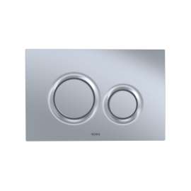 Dual Button Push Plate with Round Buttons for In-Wall Tank Systems - In Multiple Colors