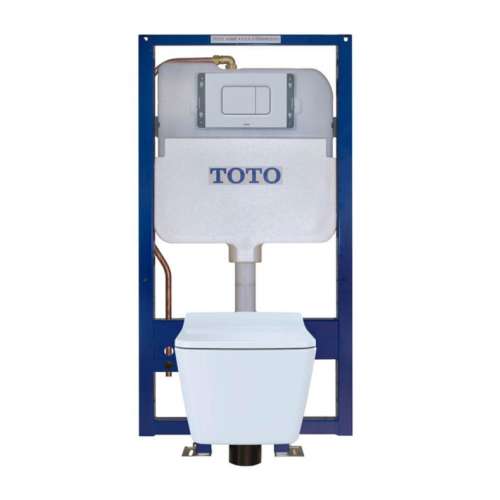 1.28 and 0.9 GPF Wall-Hung One-Piece Square-Shape Toilet and In-Wall Tank System with Dual Flush