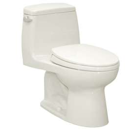 One Piece Elongated 1.6 GPF Toilet with Power Gravity Flush System - Seat Included in Colonial White