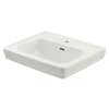 Promenade LT532#01 24-in Pedestal Bathroom Sink with Single Faucet Hole Drilled and Overflow, Less Pedestal in Cotton