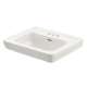 Promenade LT532.4#01 24-in Pedestal Bathroom Sink with 3 Faucet Holes Drilled and Overflow, Less Pedestal in Cotton