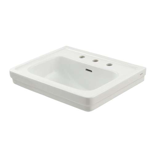 LT532.8 Promenade 24-in Pedestal Bathroom Sink with 3 Faucet Holes Drilled and Overflow, Less Pedestal