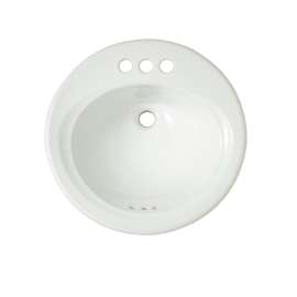 19-1/2-in Drop In Bathroom Sink with 3 Faucet Holes Drilled and Overflow in Cotton