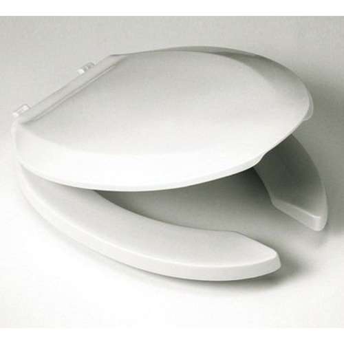 Elongated Open-Front Toilet Seat and Lid in Cotton