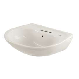 LT241.4G Supreme 22-7/8-in Wall Mounted Bathroom Sink with 3 Faucet Holes Drilled, Overflow and SanaGloss Ceramic Glaze