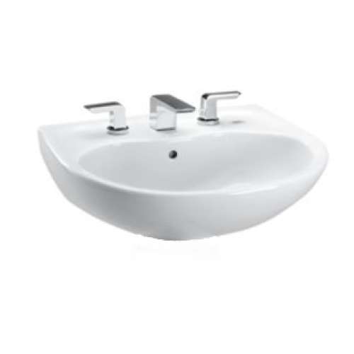 LT242.8G Prominence 26-in Wall Mounted Bathroom Sink with 3 Faucet Holes Drilled, Overflow and SanaGloss Ceramic Glaze