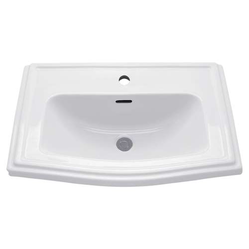 25-in Drop In Bathroom Sink with Single Faucet Hole Drilled and Overflow