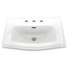 25-in Drop In Bathroom Sink with 3 Faucet Holes Drilled and Overflow in Cotton