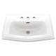 25-in Drop In Bathroom Sink with 3 Faucet Holes Drilled and Overflow in Cotton