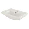 27-in Pedestal Bathroom Sink with Single Faucet Hole Drilled and Overflow, Less Pedestal in Cotton