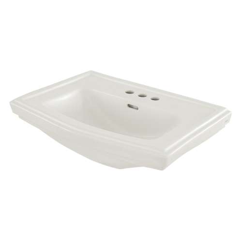 27-in Pedestal Bathroom Sink with 3 Faucet Holes Drilled and Overflow, Less Pedestal