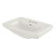 Clayton LT780.4#01 27-in Pedestal Bathroom Sink with 3 Faucet Holes Drilled and Overflow, Less Pedestal in Cotton