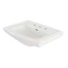 27-in Pedestal Bathroom Sink with 3 Faucet Holes Drilled and Overflow, Less Pedestal in Cotton