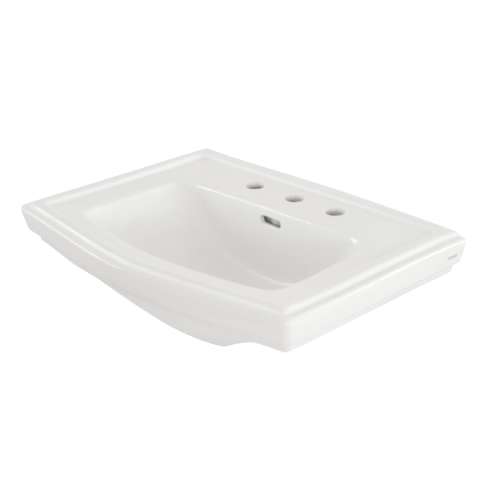 LT780.8 Clayton 27-in Pedestal Bathroom Sink with 3 Faucet Holes Drilled and Overflow, Less Pedestal