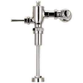 Polished Chrome 1.0 GPF Non-Hold Open Urinal Flushometer with Valve, Right/Left Rough, 3/4-in Vacuum Brekaer, and 3/4-in Angle Stop Set