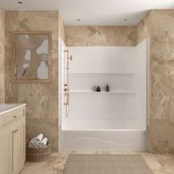 Samuel Mueller Revolution 60 x 30 x 60 in. 4-Piece SMC Subway Tile Shower Wall Kit, White, SMRWK603063-31