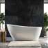 Aaliyah 59 in. x 30-3/4 in. Freestanding Flatbottom Soaking Bathtub in Gloss White with Reversible EZ-Click End Drain, 28-3/8 in. Soak Depth, 60.3-Gallon, 100% Acrylic, CSA Certified