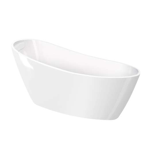 Aaliyah Grande 66-7/8 in. x 30-3/4 in. Freestanding Flatbottom Soaking Bathtub in Gloss White with Reversible EZ-Click End Drain, 28-3/8 in. Soak Depth, 71.4-Gallon, 100% Acrylic