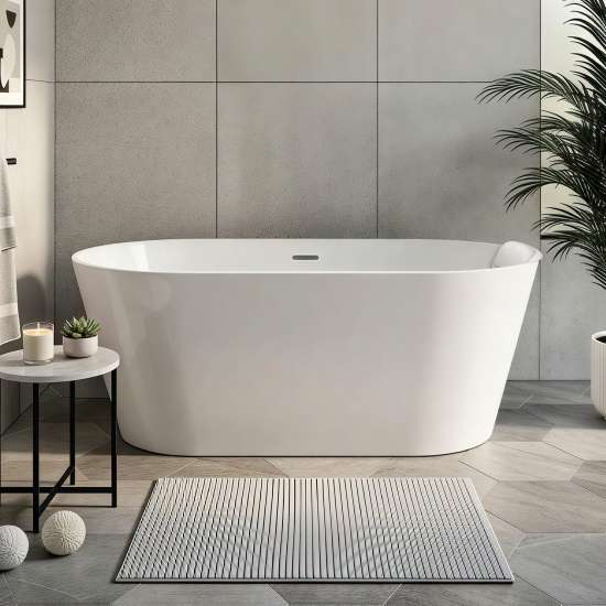 Maris Grande 67 in. Freestanding Deep Soaking Bathtub | 31 in. Wide Acrylic Flatbottom | Center Drain | Bath Pillow Included | 23 in. Confirmed Soak Depth, 86.7-Gallon Capacity | Gloss White | K-AFTM6731-G31