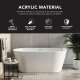 Maris Grande 67 in. Freestanding Deep Soaking Bathtub | 31 in. Wide Acrylic Flatbottom | Center Drain | Bath Pillow Included | 23 in. Confirmed Soak Depth, 86.7-Gallon Capacity | Gloss White | K-AFTM6731-G31