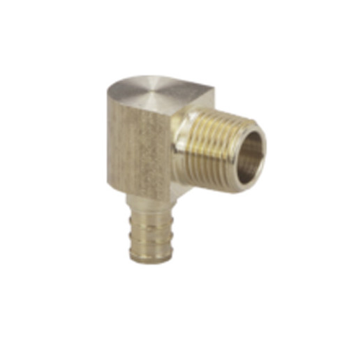 1/2in PEX x 3/8in MPT Brass Elbow (Lead Free)