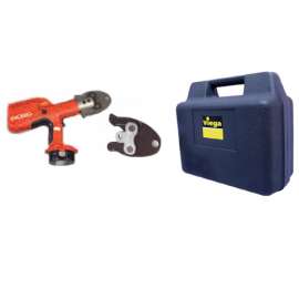 Compact Battery Press Tool Kit with 1/2in, 3/4in and 1in PEX Press Jaws