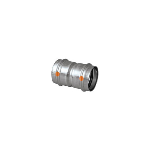 1-1/2in ProPress 304 Stainless Coupling - w/ Stop (P x P)
