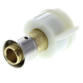 1/2in PEX Press LAV Closet Adapter, Plastic Nut (Lead Free Bronze)